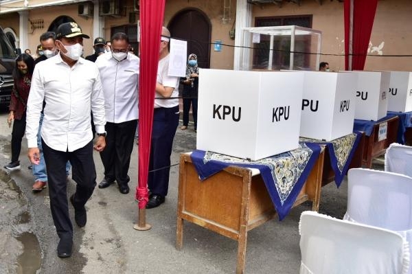 Gubernur Bersama Forkopimda Sumut Tinjau Pelaksanaan Pilkada Serentak